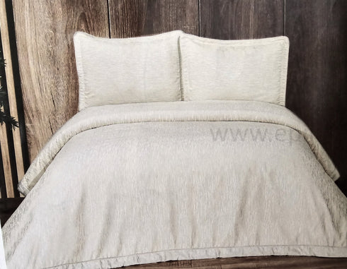 Prabangi lovatiesė Teos" su 2 pagalvių užvalkalais, dramblio kaulo spalvos